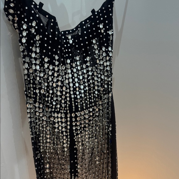 Sheer jumpsuit - Black sheer crystals - Picture 3 of 5